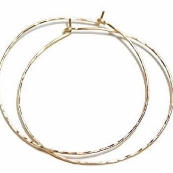 Super Sexy Big Hammered Hoop Earrings in 925 Sterling Silver, Gold, or Rose Gold - Picture 2 of 6